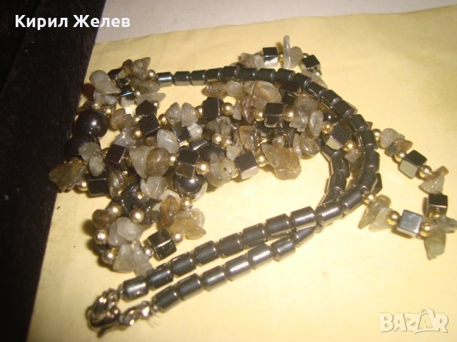 ХЕНД-МЕЙД ОГЪРЛИЦА ЛУНЕН КВАРЦ и ХЕМАТИТ 18066, снимка 7 - Колиета, медальони, синджири - 33395086