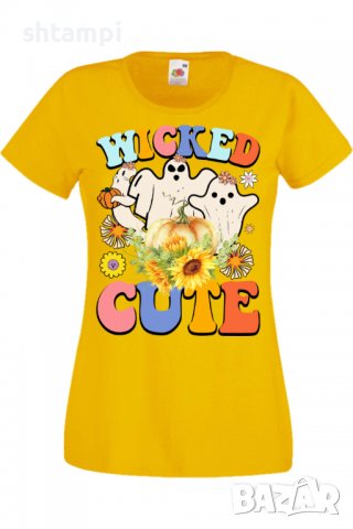 Дамска тениска Wicked cute,Halloween,Хелоуин,Празник,Забавление,Изненада,Обичаи,, снимка 9 - Тениски - 38154530
