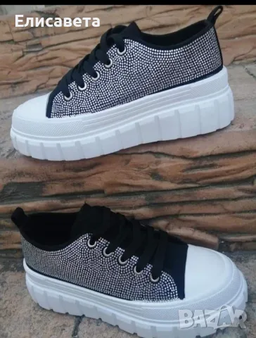 Дамски модерни кецове с камъчета 