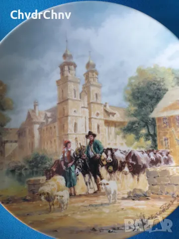 6бр Furstenberg Бавария/немска колекционерска декоративна порцеланова чиния-картина/пейзажи, снимка 4 - Картини - 46853684