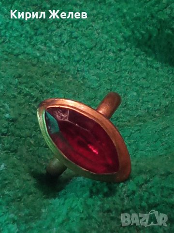 СТАР МЕДЕН ПОЗЛАТЕН ПРЪСТЕН с ЮВЕЛИРНО ФАСЕТИРАН ГРАНАТ АРТ ДЕКО УНИКАТ МАЙСТОРСКИ 21657, снимка 16 - Антикварни и старинни предмети - 32552903