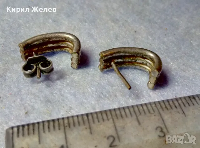 Стари ПОСРЕБРЕНИ БРОНЗОВИ РЕТРО СТИЛ ОБЕЦИ РЪЧНА ИЗРАБОТКА 30361, снимка 3 - Антикварни и старинни предмети - 48901237