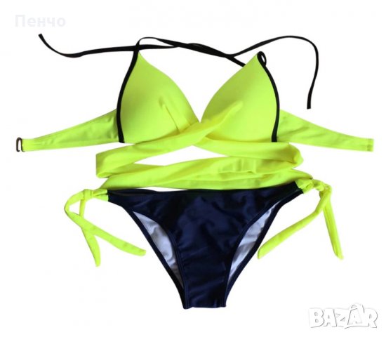 2022 Секси бикини Сутиен Дамски Бански Костюм цветен за момичета Комплект с подплънки Плажен нова мо, снимка 7 - Бански костюми - 28038151