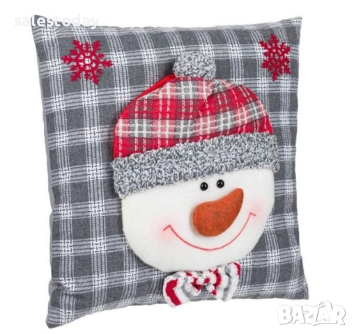 Коледна Възглавница Снежен човек, 35x35 см, снимка 2 - Възглавници - 52374548