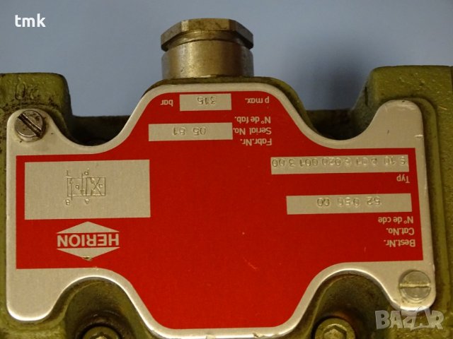 Хидравличен разпределител HERION S10G01G0200013 solenoid valve, снимка 4 - Резервни части за машини - 38732120