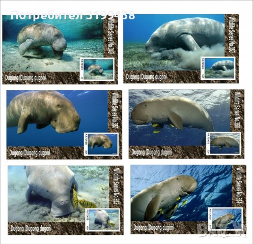 Чисти блокове Фауна Дюгон Морска крава 2020 Тонго, снимка 1 - Филателия - 37605119