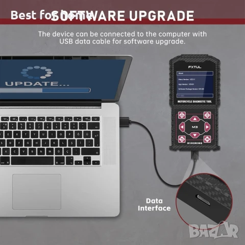 FXTUL M3-C диагностичен инструмент за мотоциклети, снимка 6 - Други инструменти - 51164549