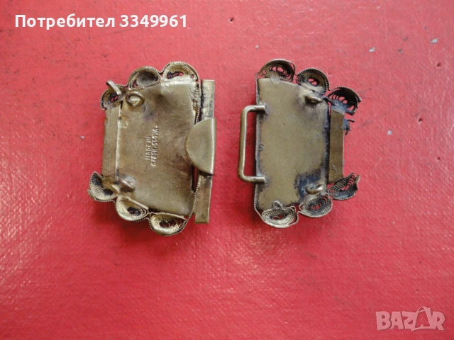 Позланени пафти тока  с камъни 19 век, снимка 5 - Антикварни и старинни предмети - 51342409