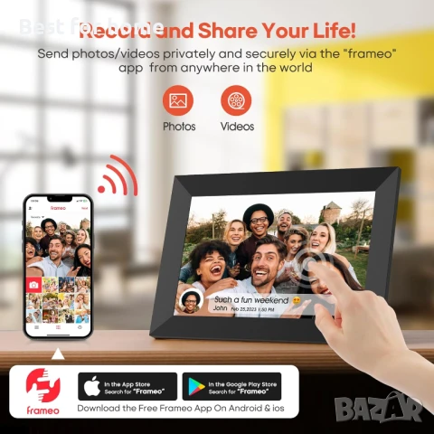 10.1-инчова WiFi цифрова фоторамка, снимка 3 - Други - 51123363
