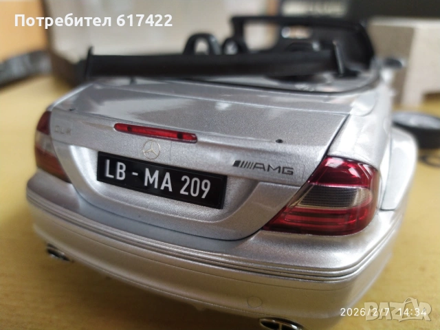 1:18 Mercedes-Benz CLK (C209) DTM AMG Cabrio - Kyosho, снимка 16 - Колекции - 53392754