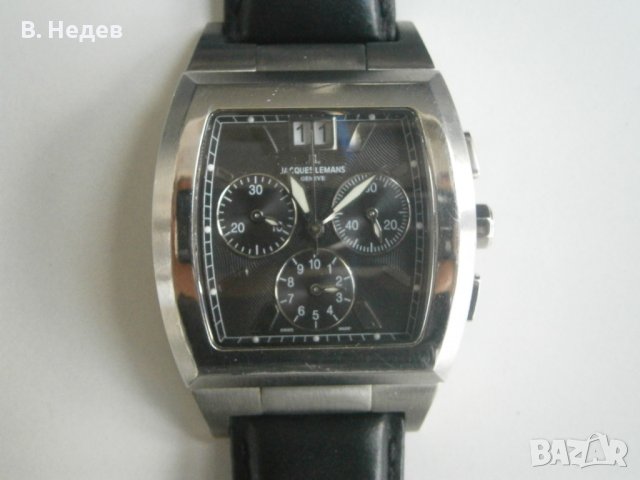 Jaques Lemans Geneve, Swiss Quartz chronograph, Swiss made, снимка 4 - Мъжки - 39959652