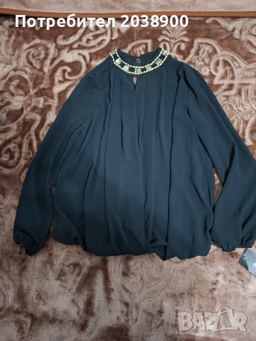 Дамска черна блуза, снимка 5 - Блузи с дълъг ръкав и пуловери - 52669065