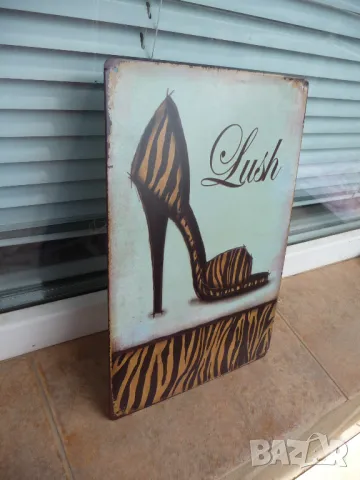 Метална табела мода Дамски обувки модерни леопард зебра кожа висок ток модерни, снимка 2 - Рекламни табели - 50049859