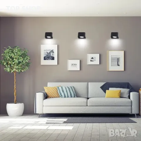 Акумулаторни лампи с магнитна стойка - комплект от 2 бр- ЧЕРНИ YIKANWEN, снимка 3 - Лампи за стена - 48772106