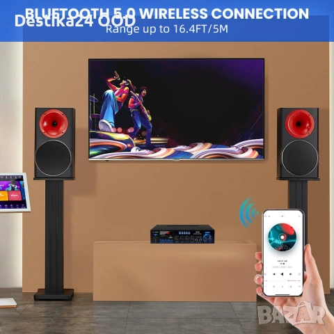Компактен 360W Bluetooth Усилвател HiFi с LCD и FM Радио, снимка 4 - Ресийвъри, усилватели, смесителни пултове - 53451927
