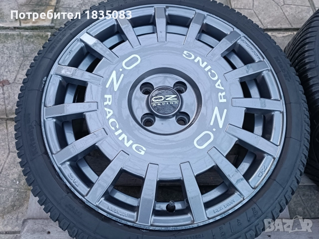 Лети джанти 17ки 4х100 O.Z. Racing + зимни гуми 205/40/17 Kleber, снимка 4 - Гуми и джанти - 52822240