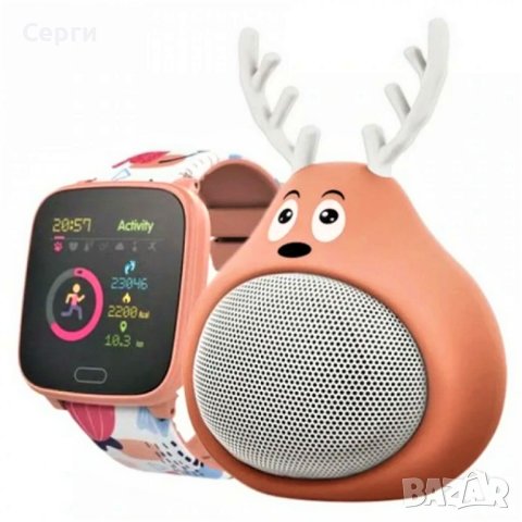 Bluetooth колонка + смарт часовник Forever Sweet Animal iGo2, Оранжева, снимка 1