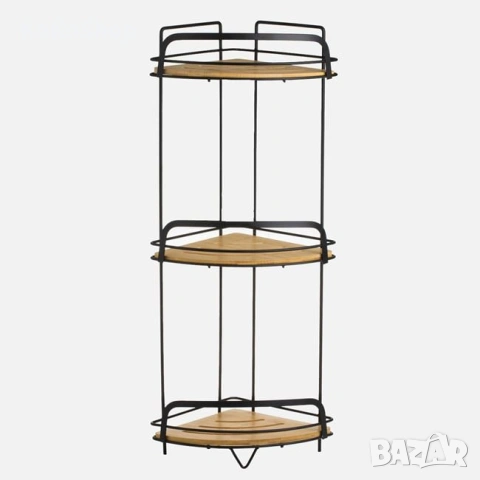 Ъглова етажерка за баня - бамбукова етажерка, снимка 2 - Етажерки - 53574138