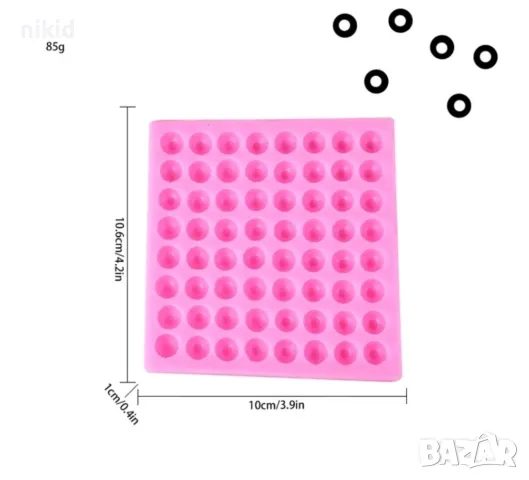 кръгчета кръгове полу кръг за направа на очи очички силиконов молд форма фондан шоколад смола декор, снимка 5 - Форми - 47985912