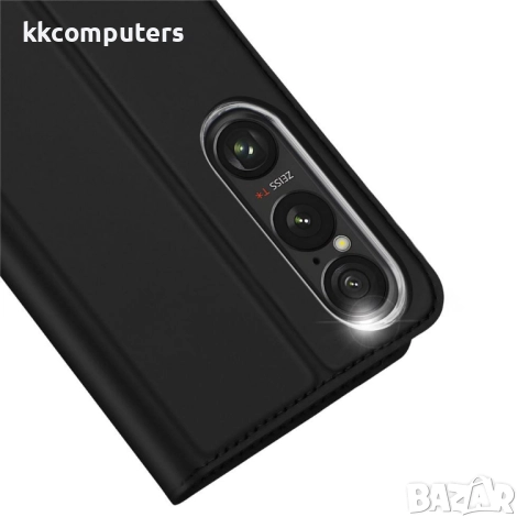 DUX DUCIS Кожен калъф със стойка и отделение за карта за Sony Xperia 1 VII | Протектор в комплекта |, снимка 4 - Калъфи, кейсове - 52210774