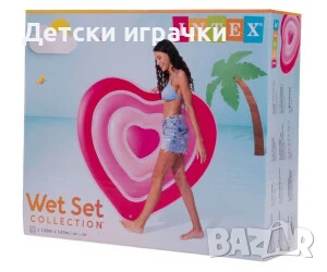 Надуваем дюшек Сърце INTEX, 155 х 135 х 25 см, снимка 7 - Надуваеми играчки - 51106432