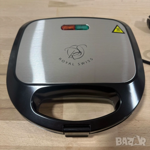 Уред за сандвичи Royal Swiss SLS1057C, 750W, незалепващи плочи, регулирем термостат, снимка 6 - Друга електроника - 52137383