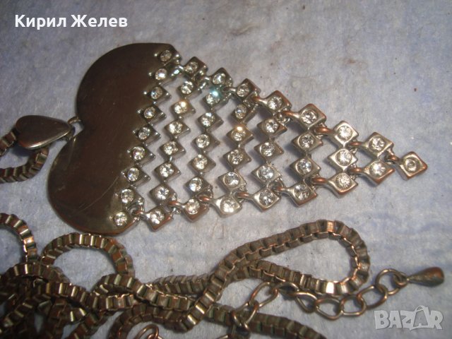 ЕФЕКТЕН СРЕБРИСТ КРИСТАЛНО ИНКРУСТИРАН МОДЕН АРТ МЕДАЛЬОН КОЛИЕ ОГЪРЛИЦА 27934, снимка 8 - Колиета, медальони, синджири - 37127907