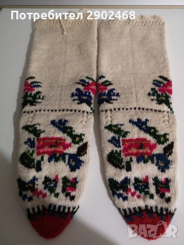 Плетени вълнени чорапи за народна носия. , снимка 7 - Антикварни и старинни предмети - 52330326