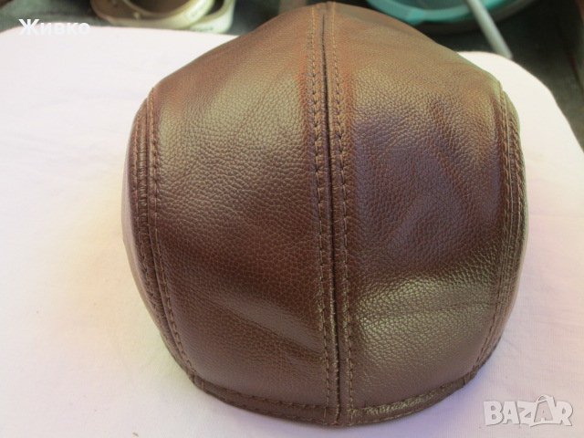 Мъжки каскет с наушници, изработен от луксозна естествена кожа, нов, без етикет., снимка 3 - Шапки - 43561771