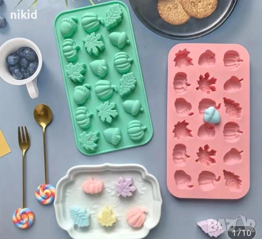 Малки Есенни листо жълъд тиква силиконов молд форма фондан шоколад гипс декон