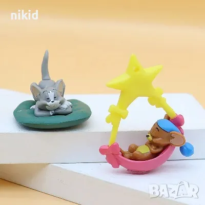 5 бр малки Том и Джери сладък сън малки пластмасови фигурки играчки украса за торта игра топери, снимка 3 - Фигурки - 47292830