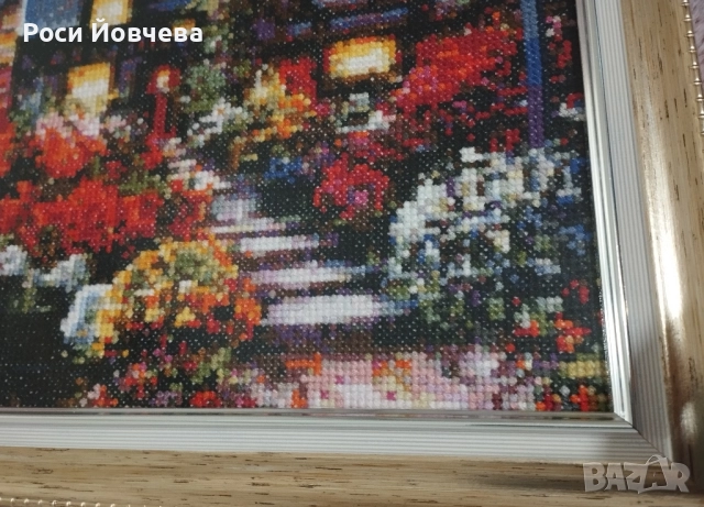 Ръчно бродирана гоблен в рамка, снимка 4 - Гоблени - 52020652
