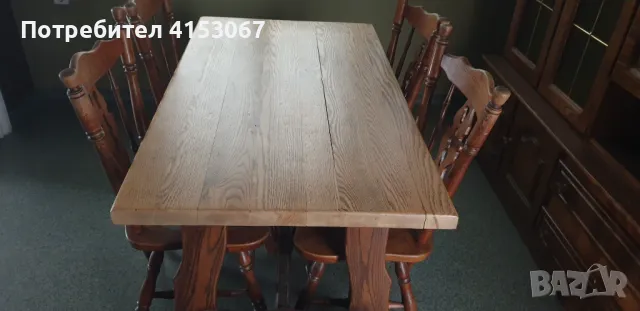 Трапезна маса в комплект с 4 стола, снимка 2 - Маси - 47654597