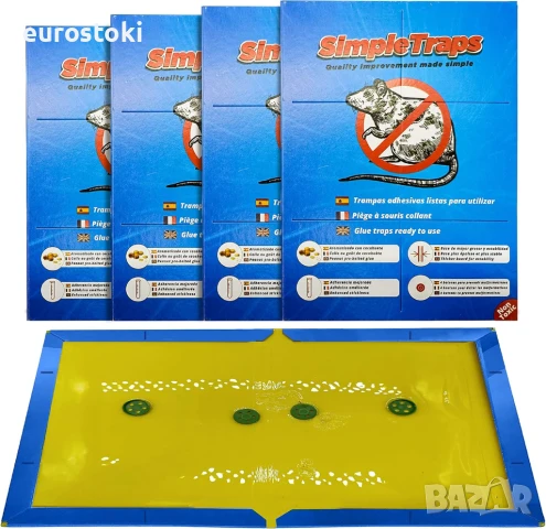 SimpleTraps Капани за мишки и плъхове X5. Лепило с аромат на фъстъци