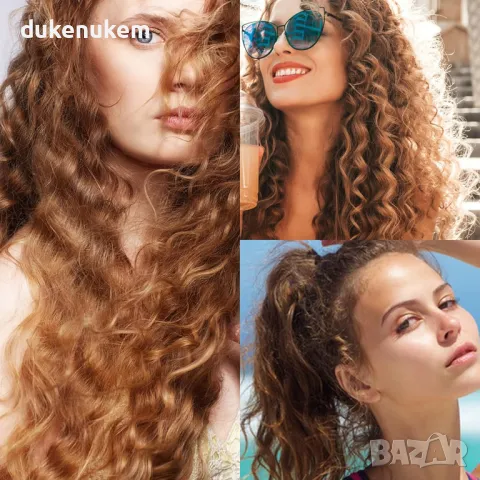 НОВИ! Синтетични екстеншъни за коса, светло-кафяво 60 см, снимка 7 - Аксесоари за коса - 48096220