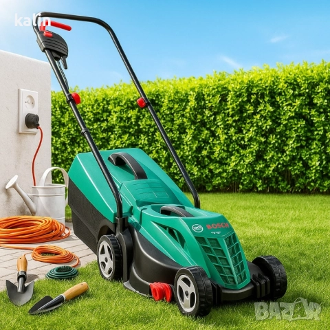 Електрическа косачка Bosch Rotak 32 - 1200W с GrassCombs, коси до самия ръб, кош 31 л, снимка 3 - Други стоки за дома - 51897763
