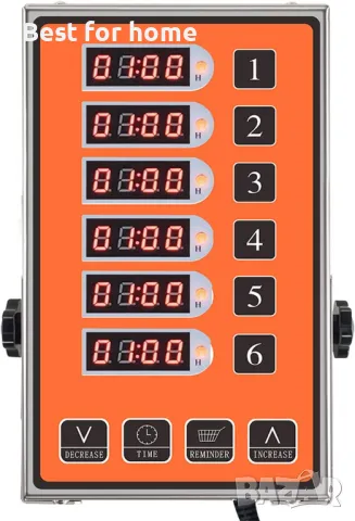 Шест канален кухненски таймер-дигитален с функция напомняне YOOYIST