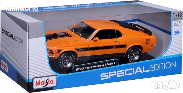 Ford Mustang Mach 1970 - мащаб 1:18 на Maisto Special Edition моделът е нов в кутия, снимка 6 - Колекции - 38204893