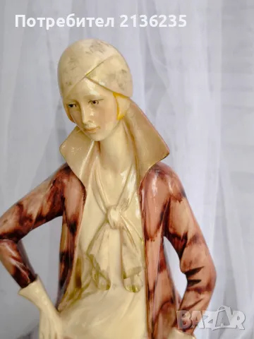 Фигура Santini – 48 см, Италия, арт деко, снимка 2 - Антикварни и старинни предмети - 50425125
