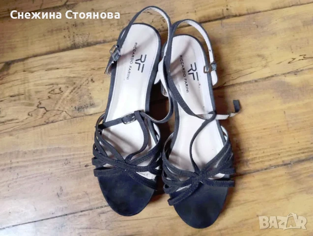 Черни сандали 38 номер, снимка 2 - Сандали - 50790662