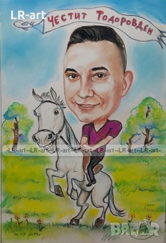 КАРИКАТУРИ и ШАРЖ, ръчно рисувани по снимка, снимка 9 - Картини - 27679654