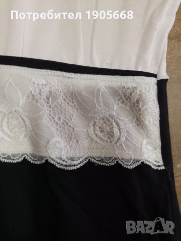 Черно-бяла дамска рокля № XL, снимка 5 - Рокли - 37071123