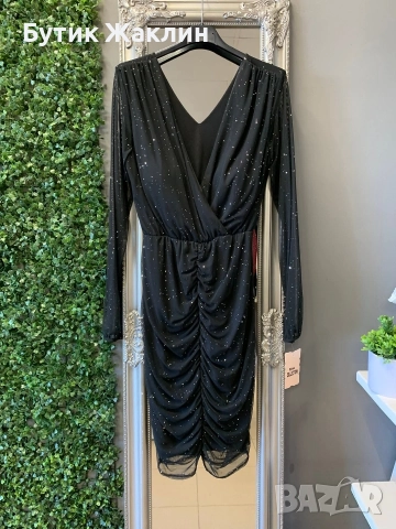 Празнична рокля от нежна органзена материя с блясък , снимка 2 - Рокли - 52676765