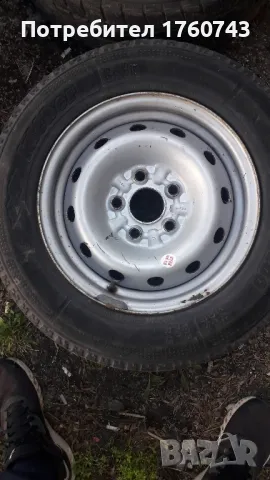 4 бр железни джанти за Хюндай "Н1" 1998-2007г. Джантите са перфектни а гумите вървят подарък., снимка 5 - Гуми и джанти - 50130925