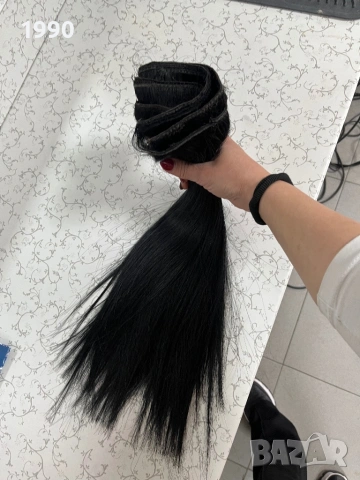 Естествена коса черна 180гр50см, снимка 4 - Аксесоари за коса - 53446169