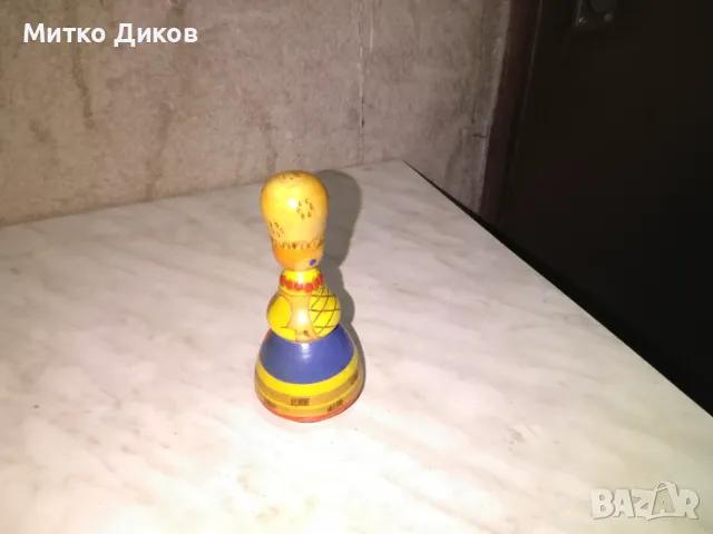 Дървена кукла от соца СССР Н-125мм и фи 6см долу и 3см горе, снимка 3 - Кукли - 48596128