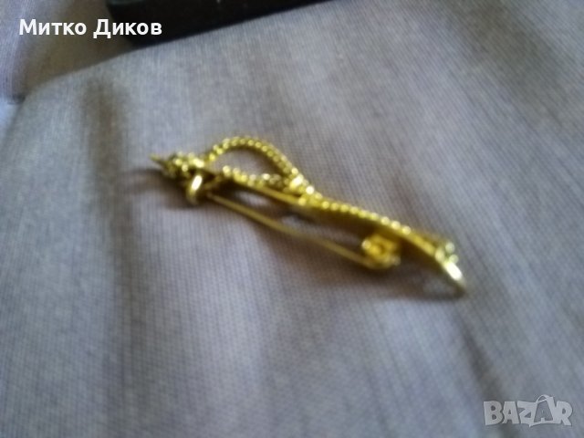 Tie Rack plated -маркови позлатени ръкавели бутонели копчета за риза и игли два броя за вратовързка , снимка 5 - Сватбени аксесоари - 38382046