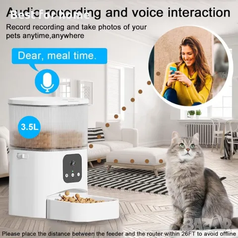 Смарт автоматична хранилка ToDo с WiFi и видеокамера , снимка 2 - За котки - 48448047