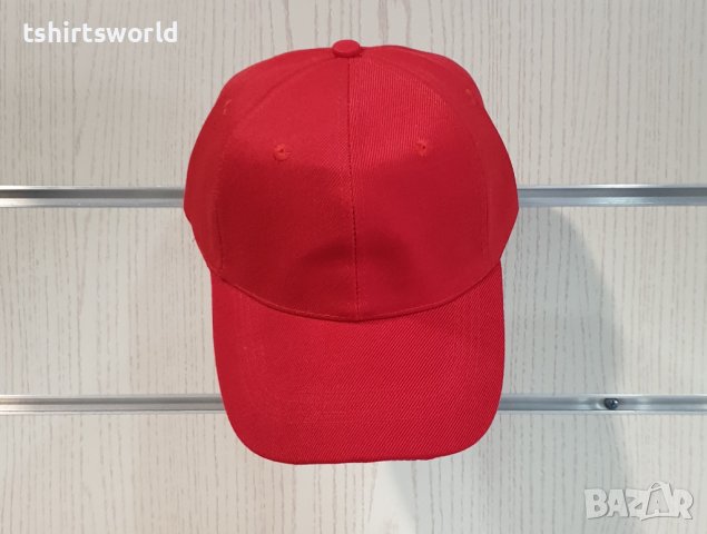 Нова изчистена шапка с козирка в червен цвят, снимка 4 - Шапки - 36922753