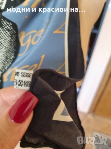 Копринен шал с ефектен десен, снимка 6 - Шалове - 52194477